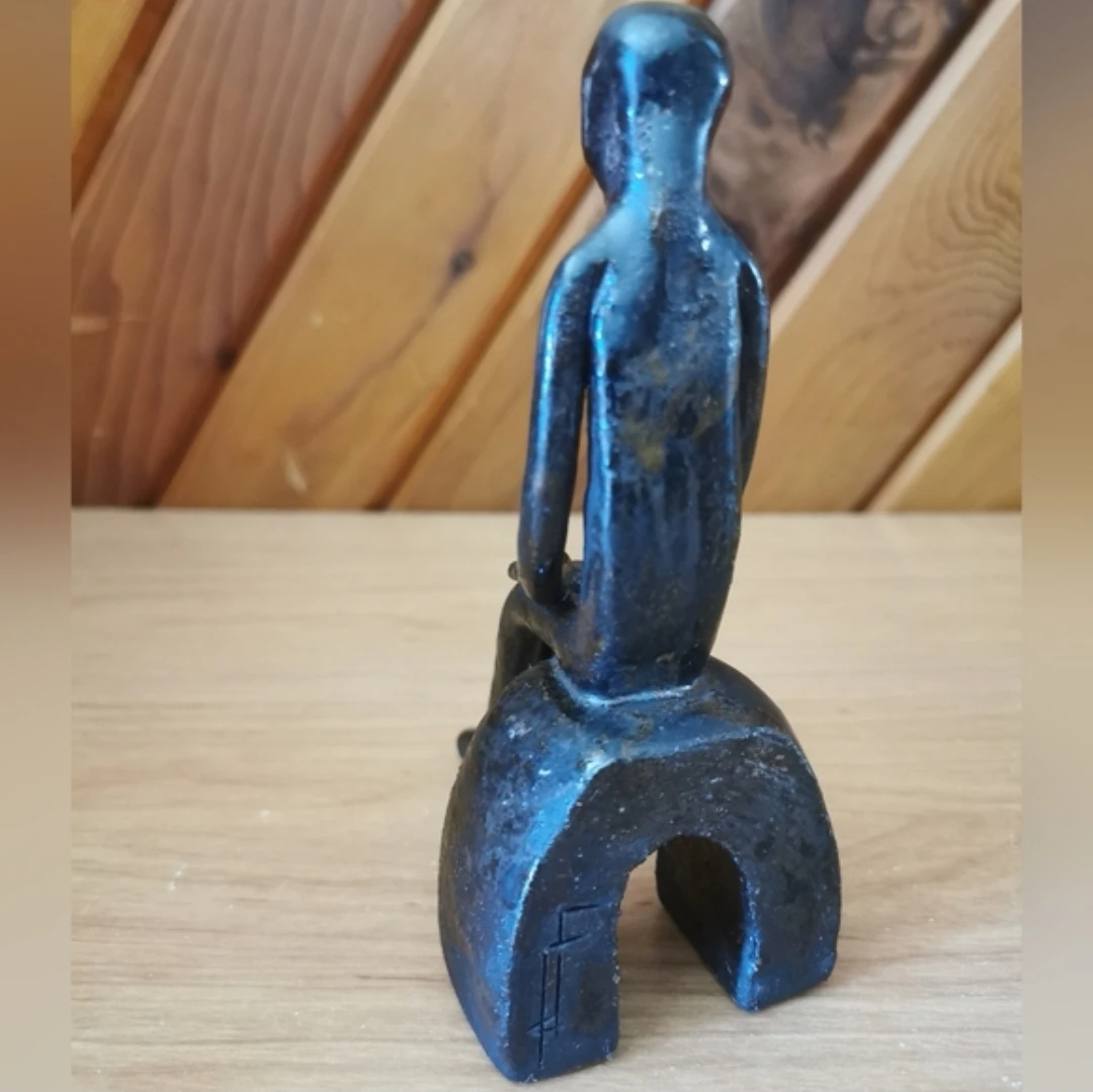 Vintage Brutalist Style Abstract Metal Sculpture - photo 2