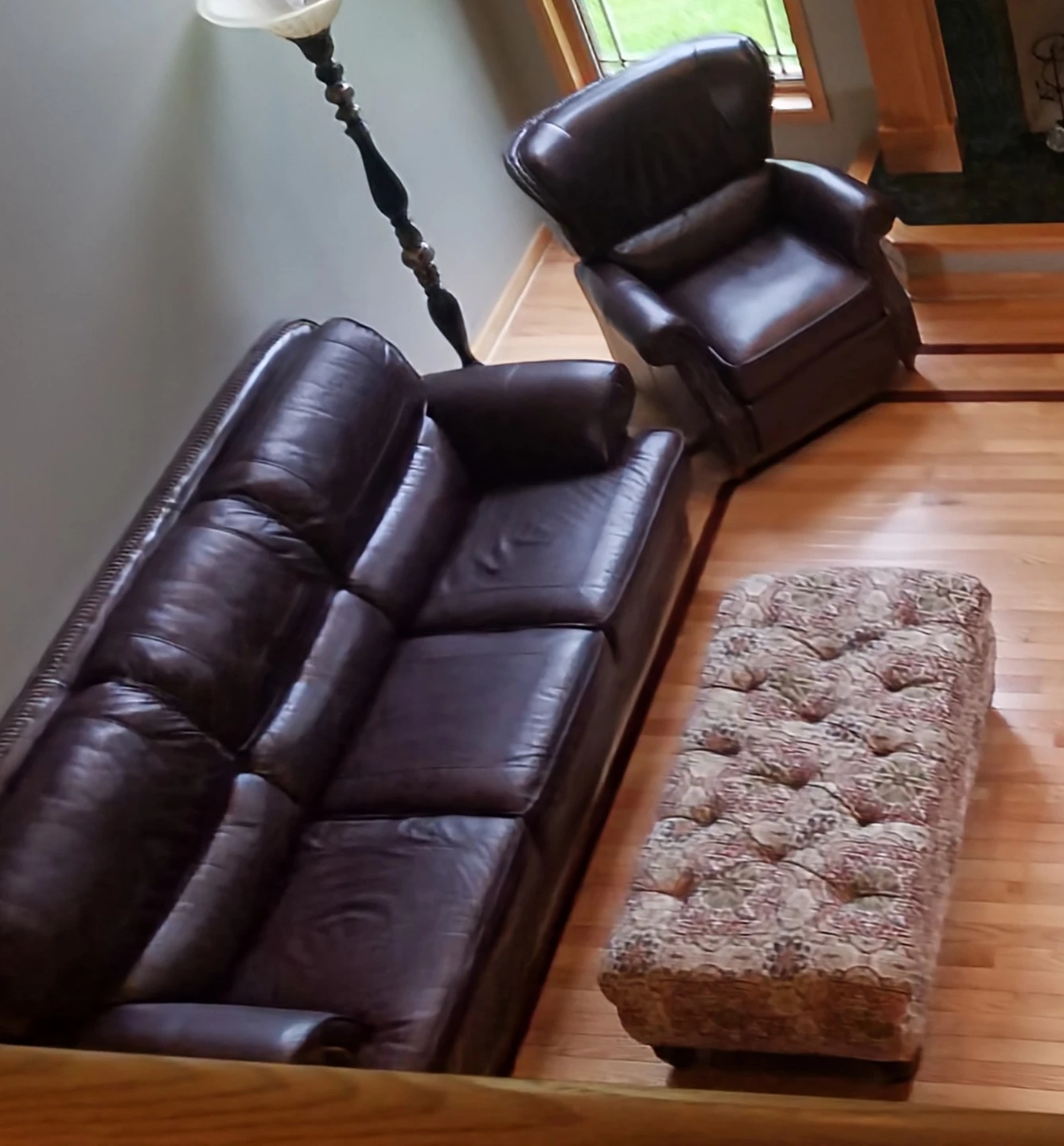 Brown Leather Sofa - photo 5