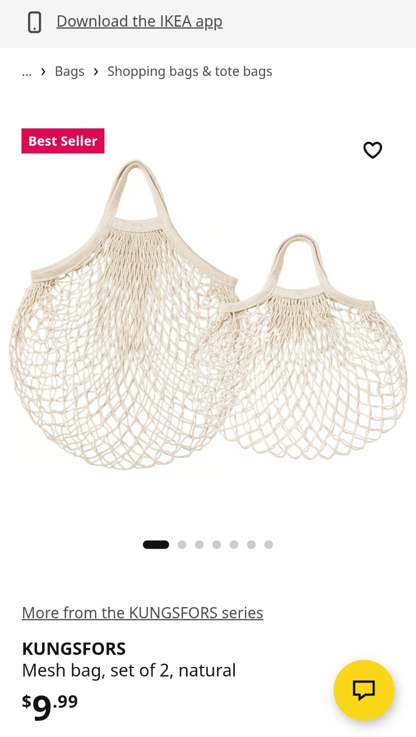 IKEA KUNGSFORS Mesh Bag - Natural - photo 3