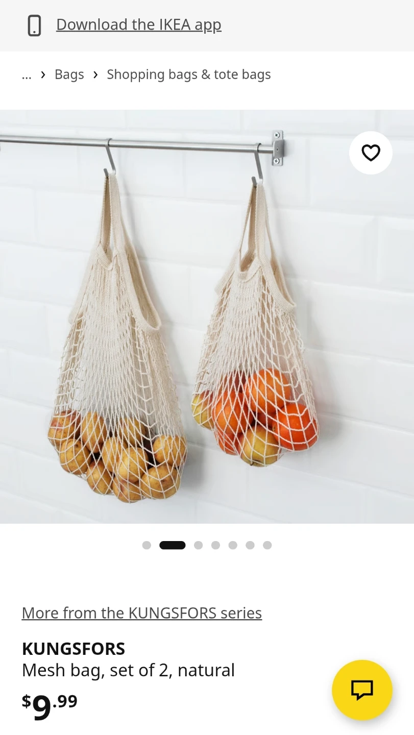 IKEA KUNGSFORS Mesh Bag - Natural - photo 4
