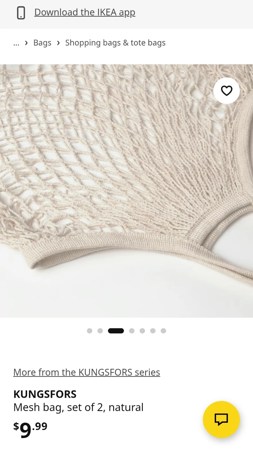 IKEA KUNGSFORS Mesh Bag - Natural - photo 5