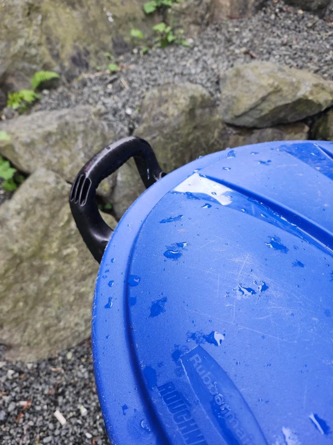 Blue Recycling Bin with Lid - photo 2