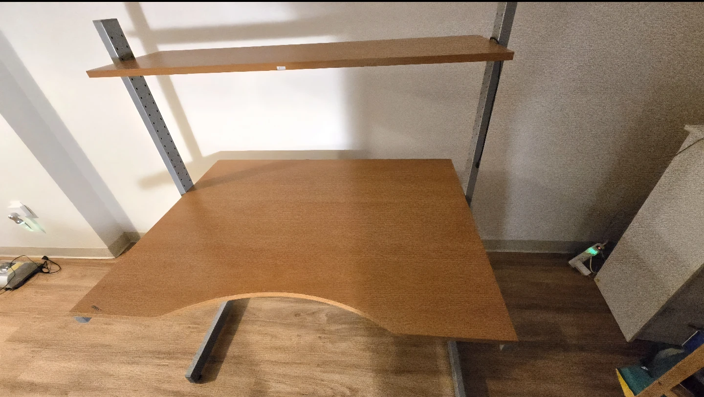 Adjustable Wood Desk with Shelf - photo 2