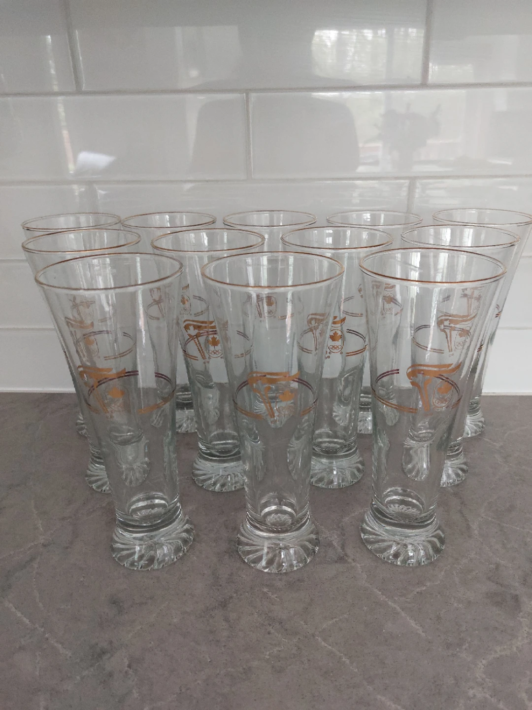 Set of 12 Olympic Beer Glasses - photo 2