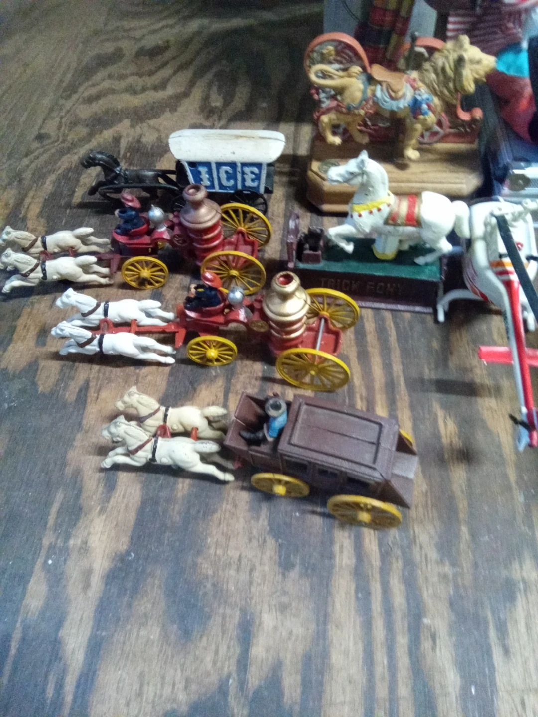 Collection of Antique Toy Horse and Carriages - photo 3