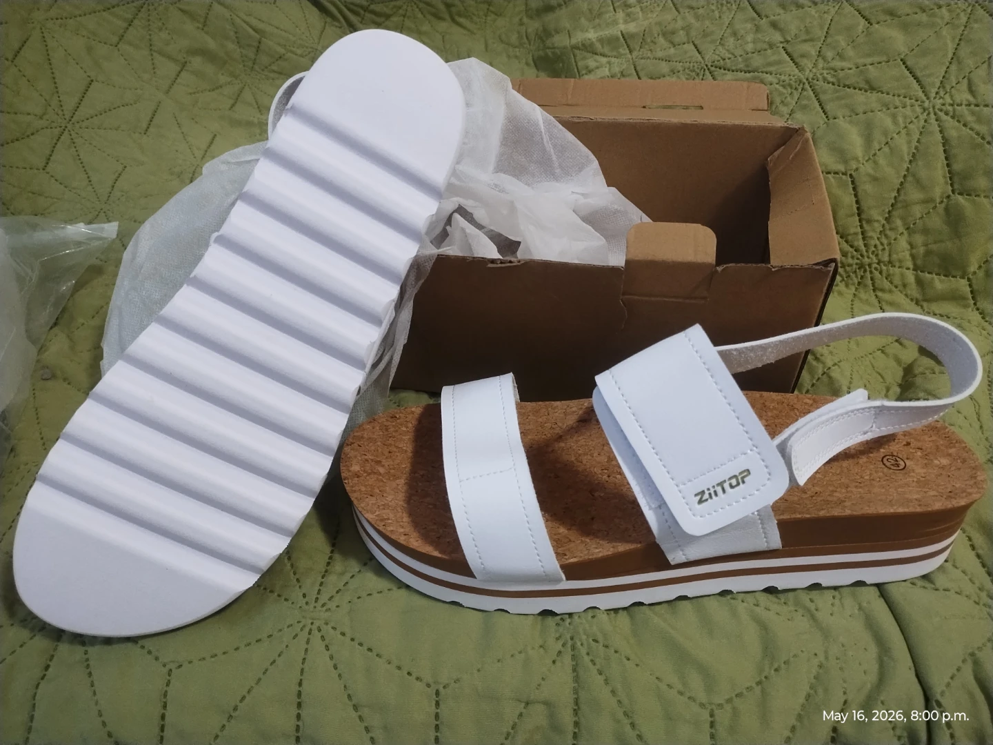 White ZiTOP Platform Sandals with Cork Footbed - photo 2