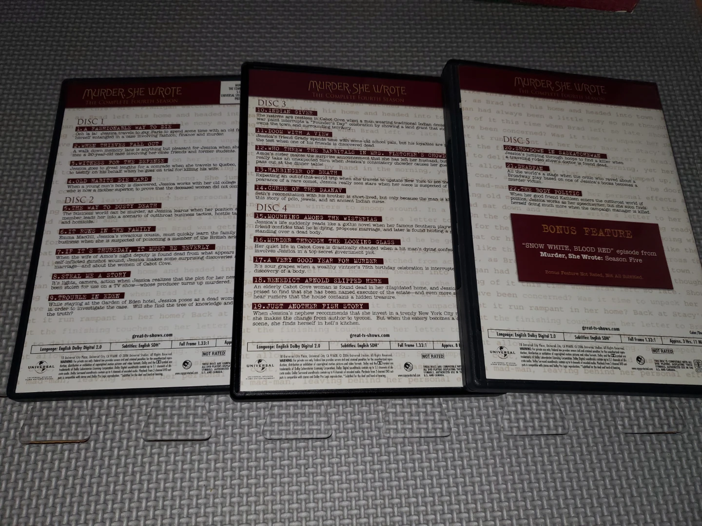 ($10 each) Murder, She Wrote Complete Seasons 4 & 5 DVD Box Set - photo 2