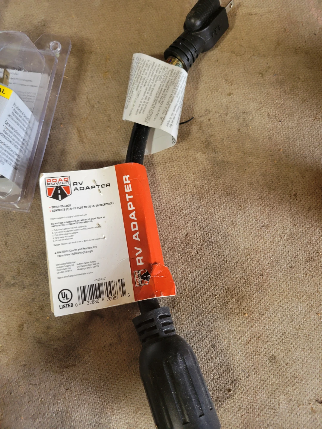 Road Power RV Adapter 5-15P to L5-20R - photo 2