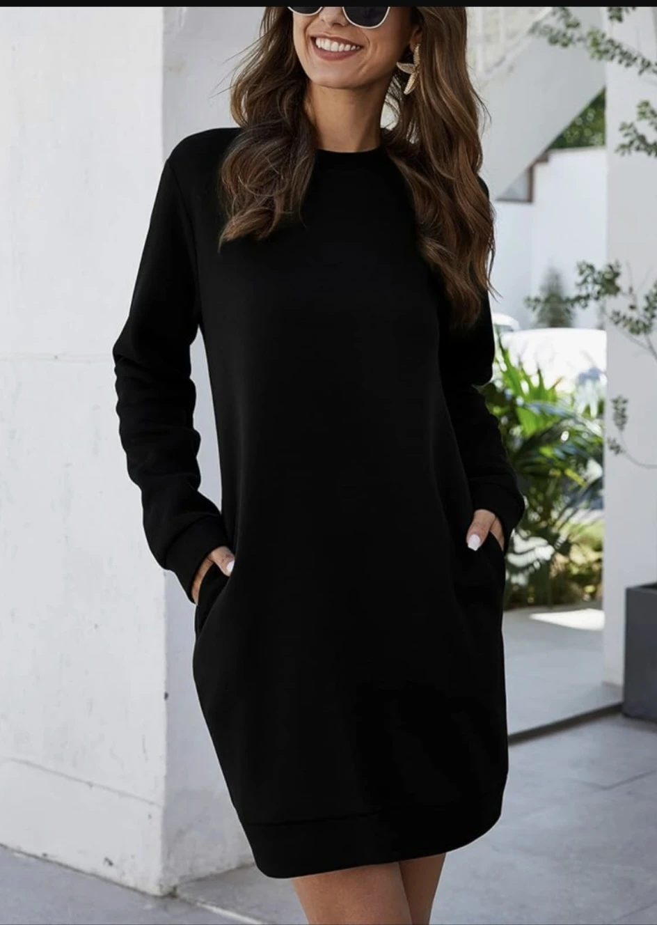 Women Crewneck Sweatshirt Casual Mini Dresses Pullover - photo 3