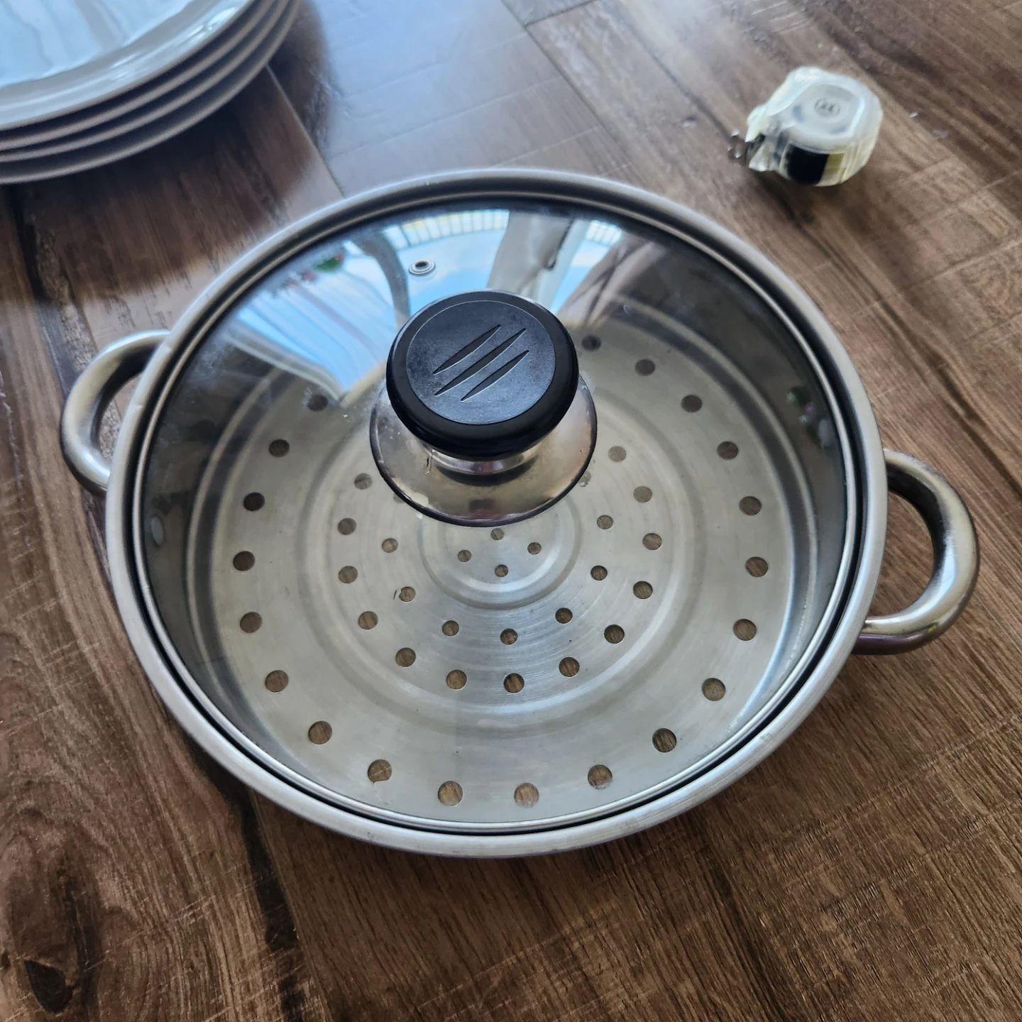 24CM Stainless Steel Steamer Pot with Glass Lid - photo 3