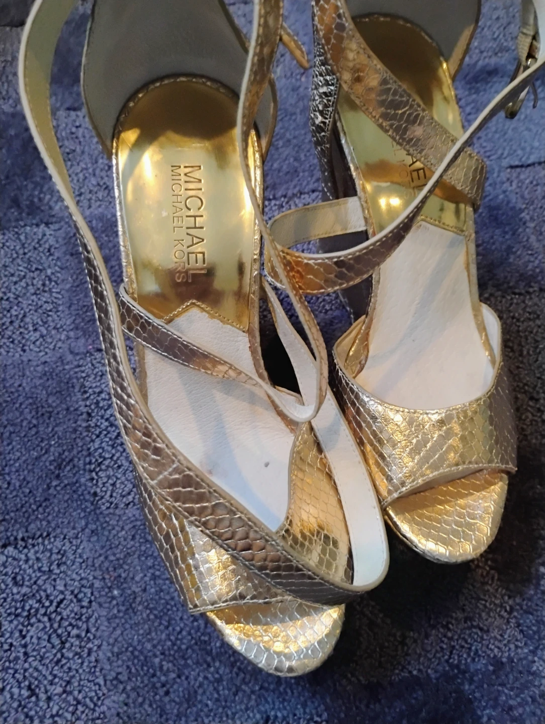 Michael Kors Gold Wedge Sandals - photo 4
