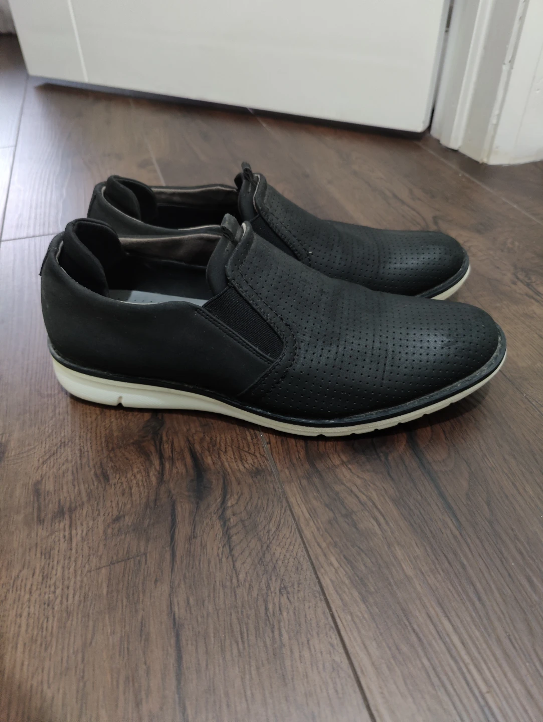 Kenneth Cole Black Perforated Slip-On Loafer Shoes - photo 4