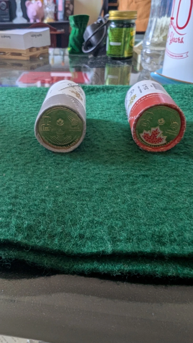 2 Rolls Canadian FiFa world cup Loonies