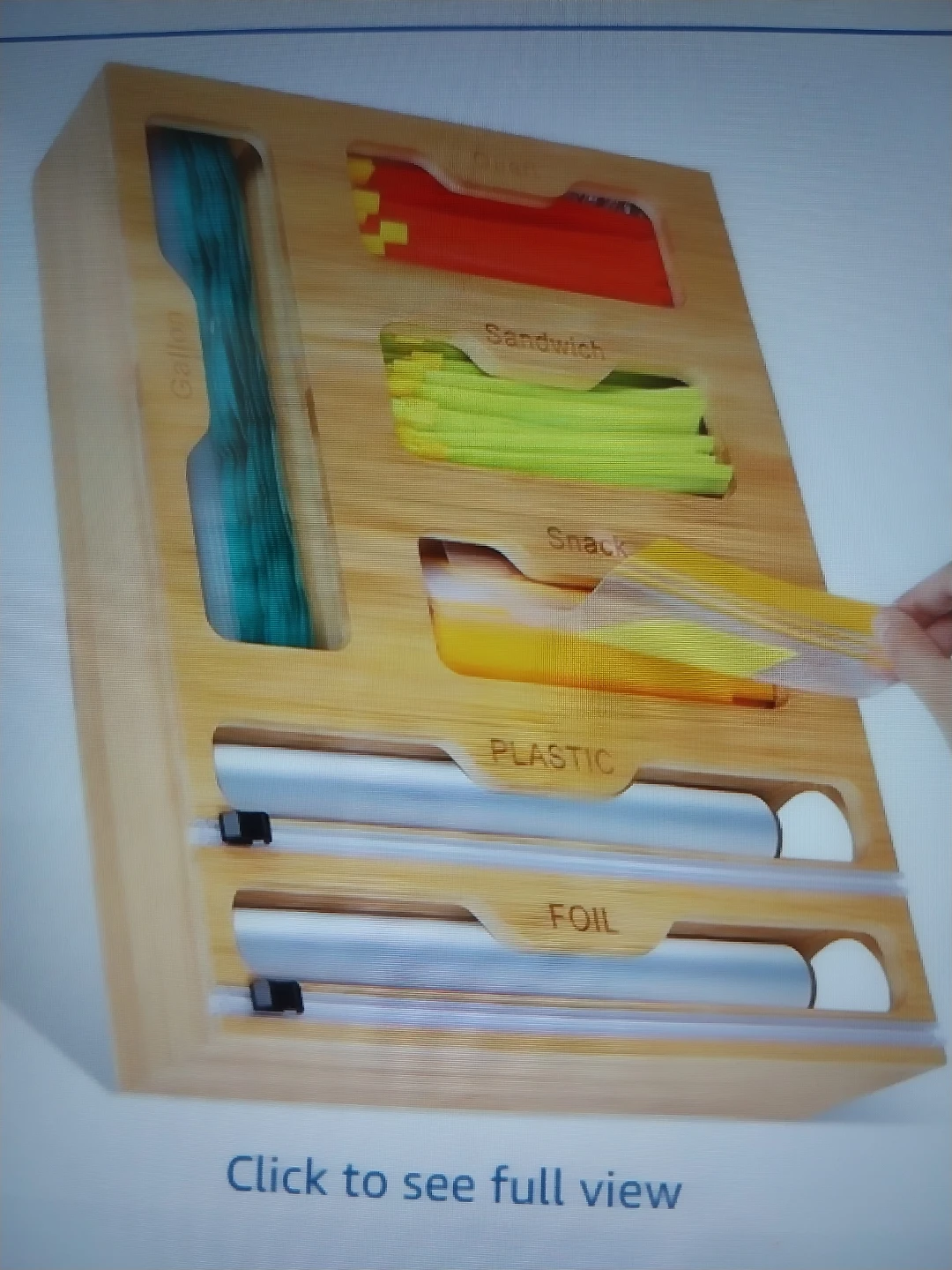 Bamboo Bag Organizer and Dispenser