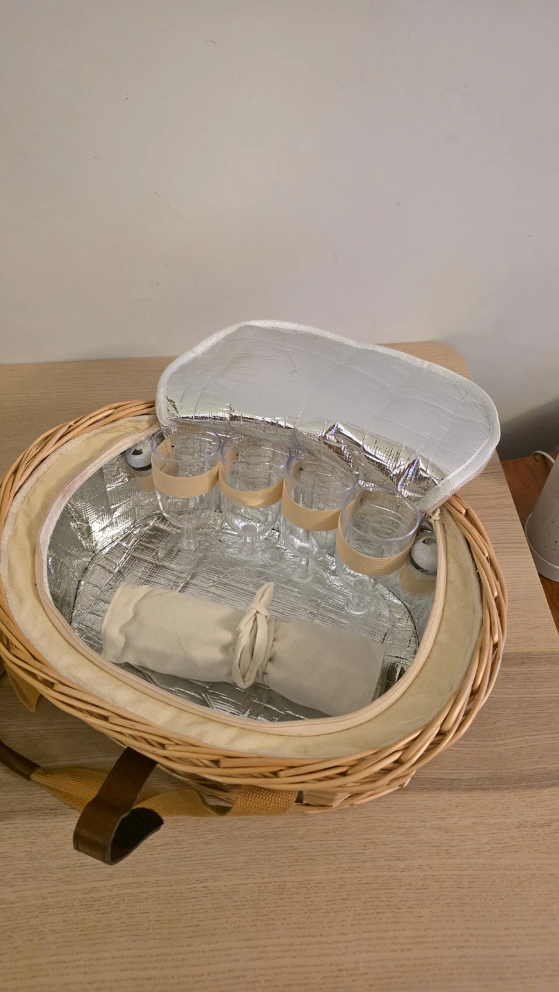 Picnic Basket Set with Cutlery and Glasses - photo 5