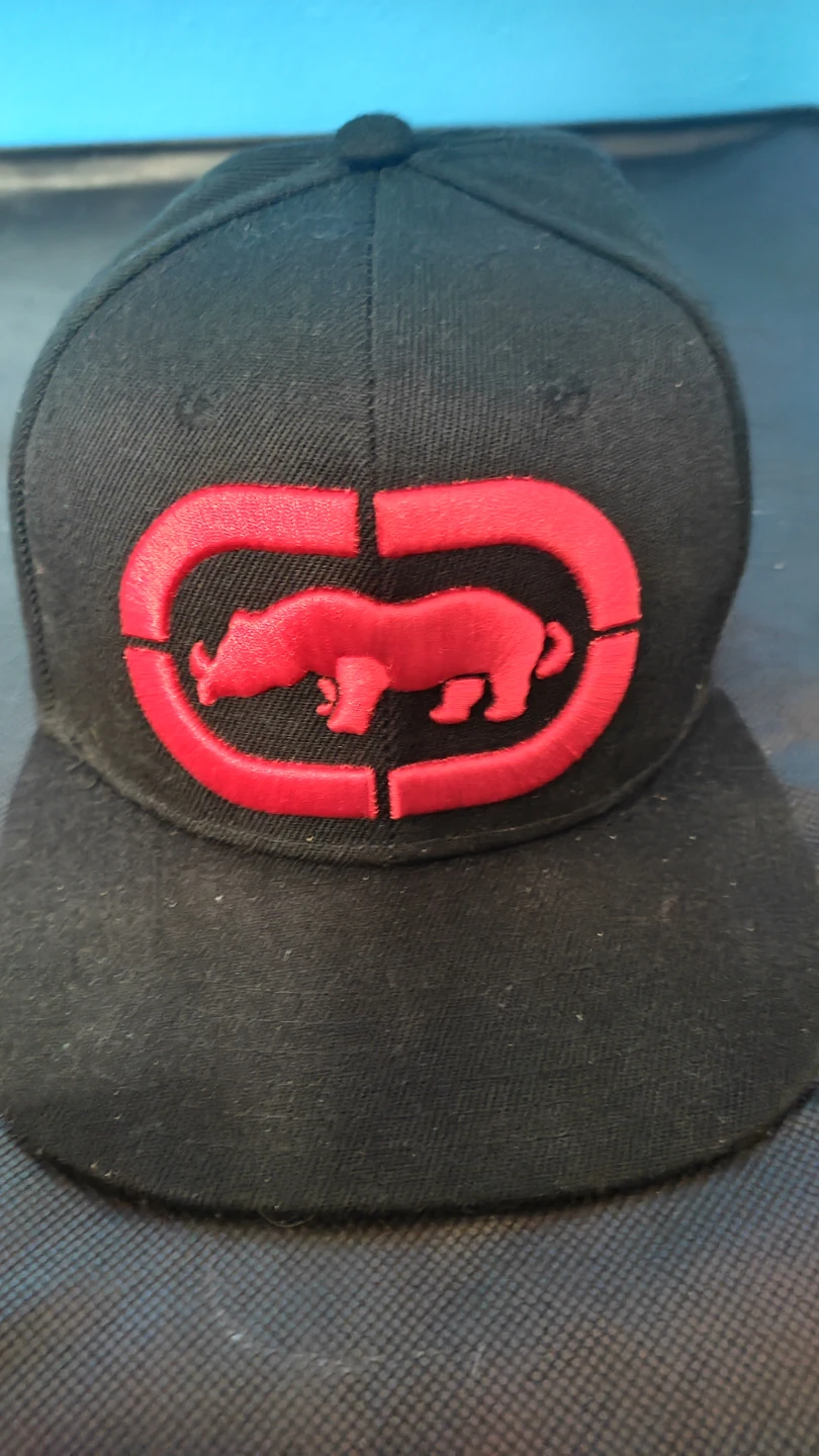 Ecko Unltd. Black Snapback Hat with Red Rhino Logo
