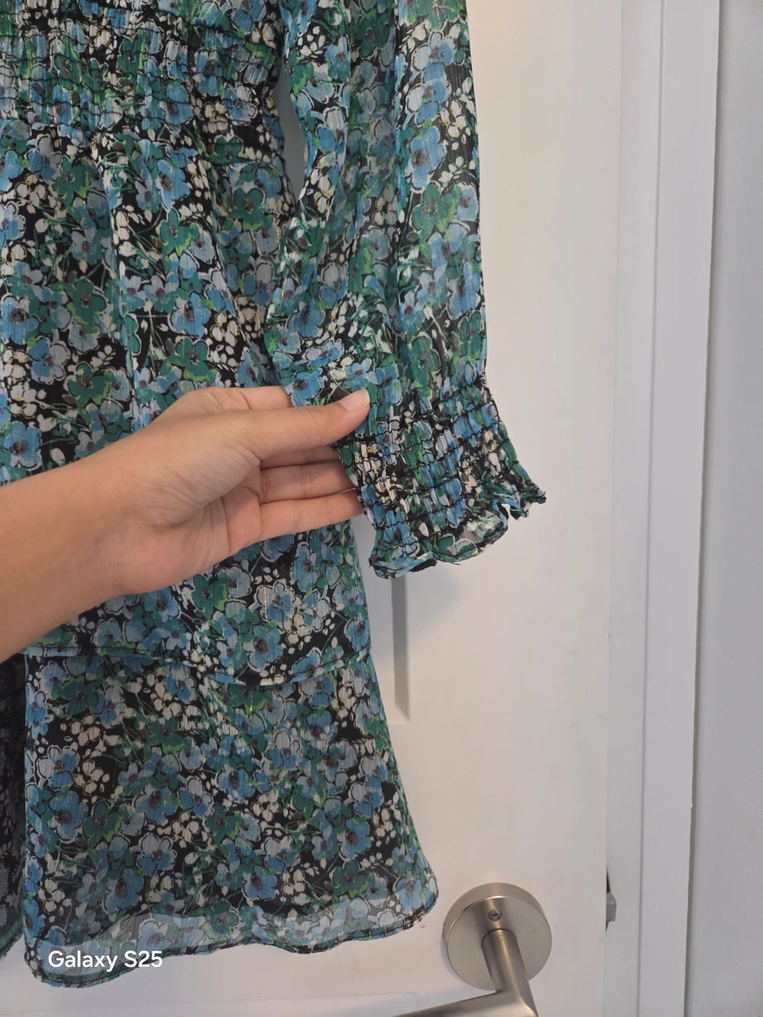 ZARA Blue Floral Print Mini Dress XS - photo 4