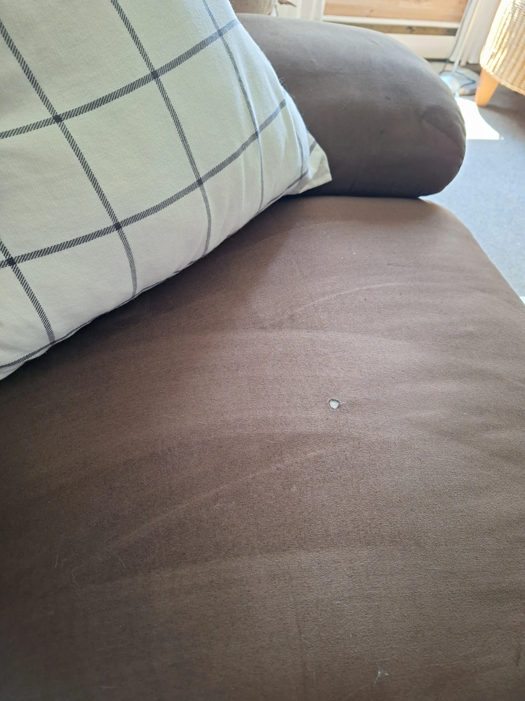 Brown Suede 3-Seater Sofa - photo 4