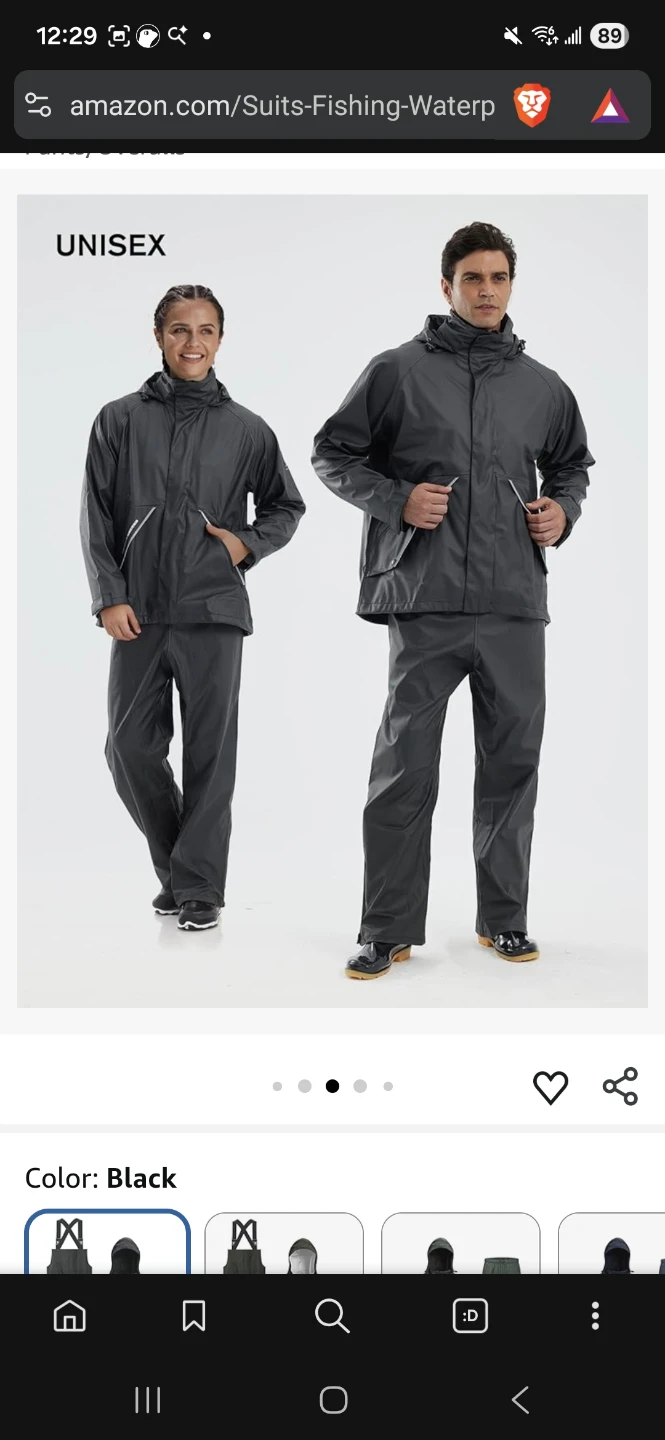 Unisex rain (fishing) gear : Jacket & Bib Pants