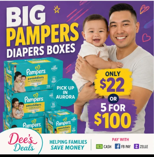 Pampers  Diapers Boxes $22 any size
