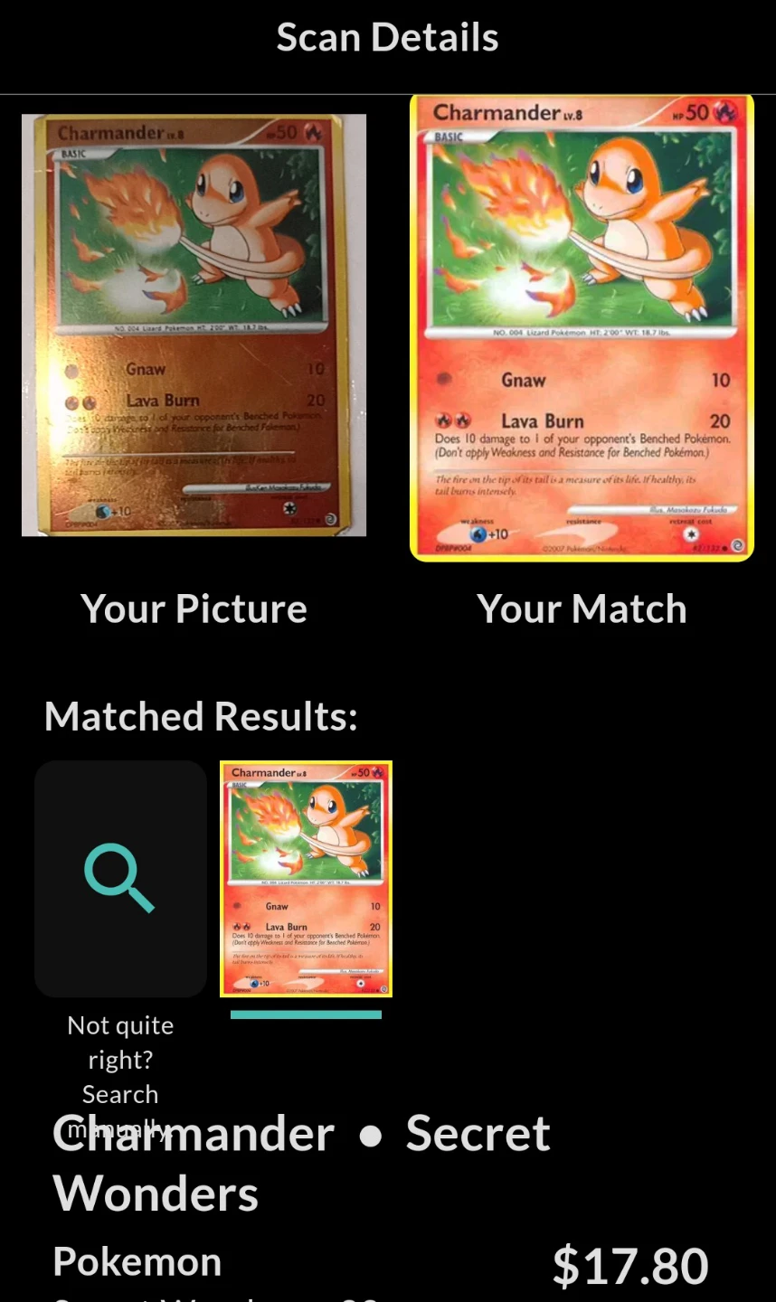 Pokemon Charmander LV. 8 Trading Card - photo 3