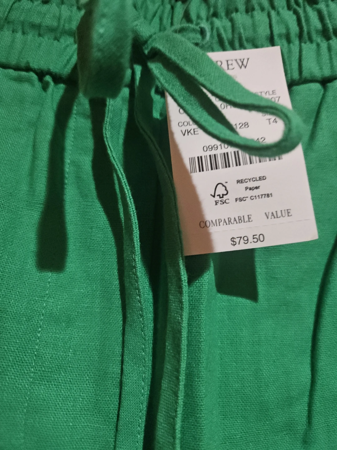 J. Crew Green Linen Blend Pants Size 4 - photo 3