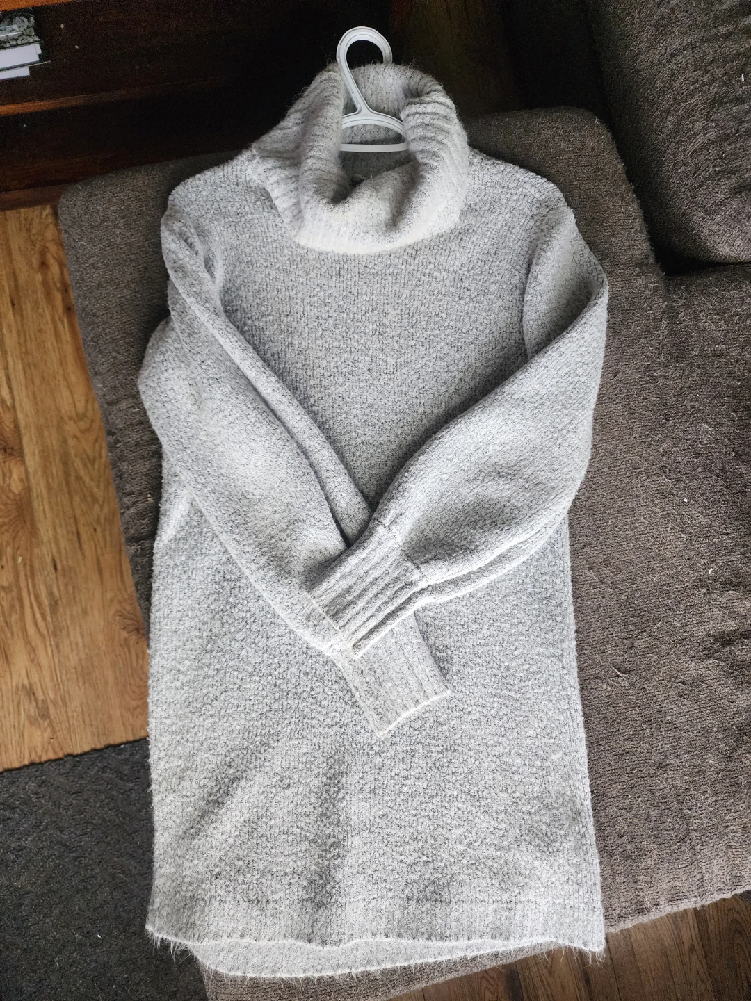 Guess Women's Grey Turtleneck Sweater Dress Size M