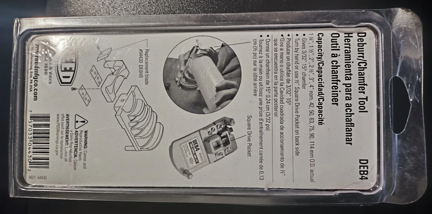 (Reed) Deburr/Chamfer Tool DEB4 6 Sizes in 1 - photo 2