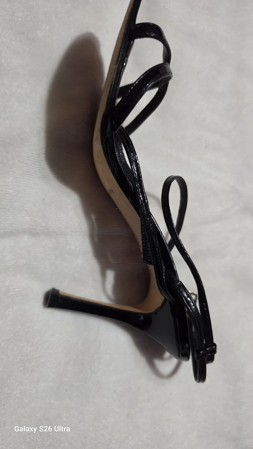 Manolo Blahnik Black Patent Leather Strappy Heels - photo 2