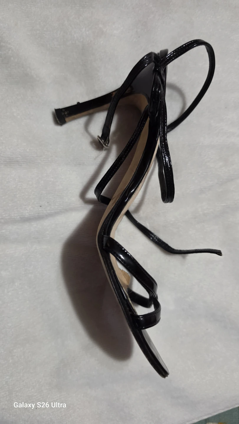 Manolo Blahnik Black Patent Leather Strappy Heels - photo 4