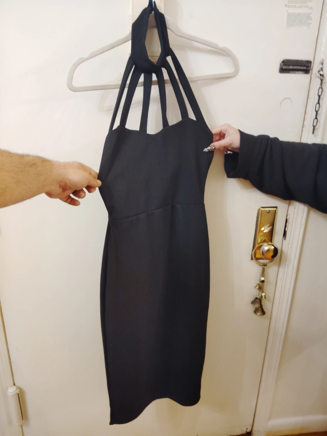 Pink Boutique Black Strappy Halterneck Dress