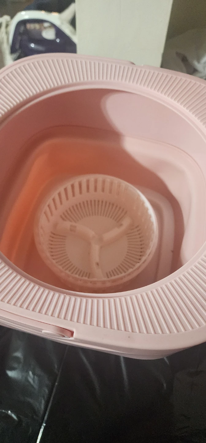 Pink Collapsible Washing Machine with Power Adapter