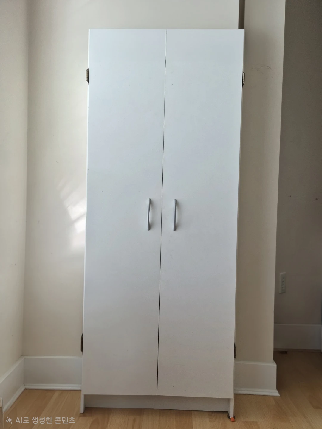 White Storage Cabinet with Double Doors