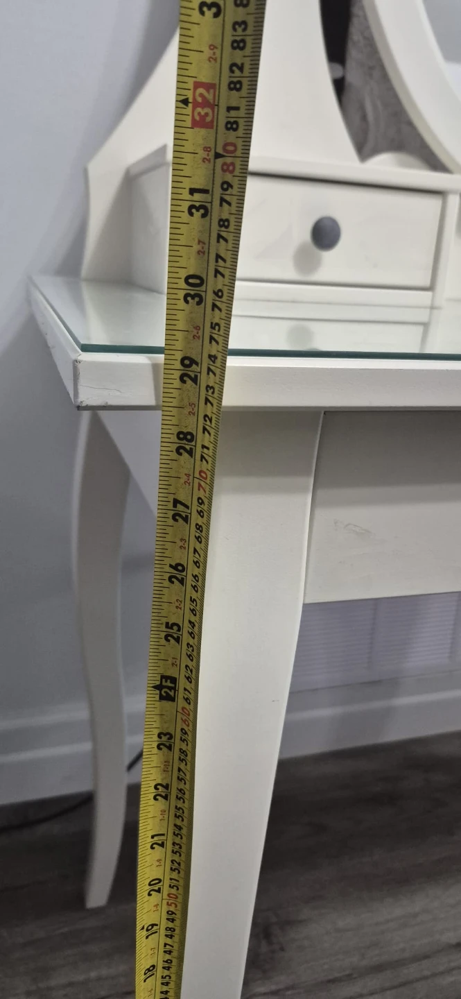 White Vanity Table with Mirror and Drawers - photo 5