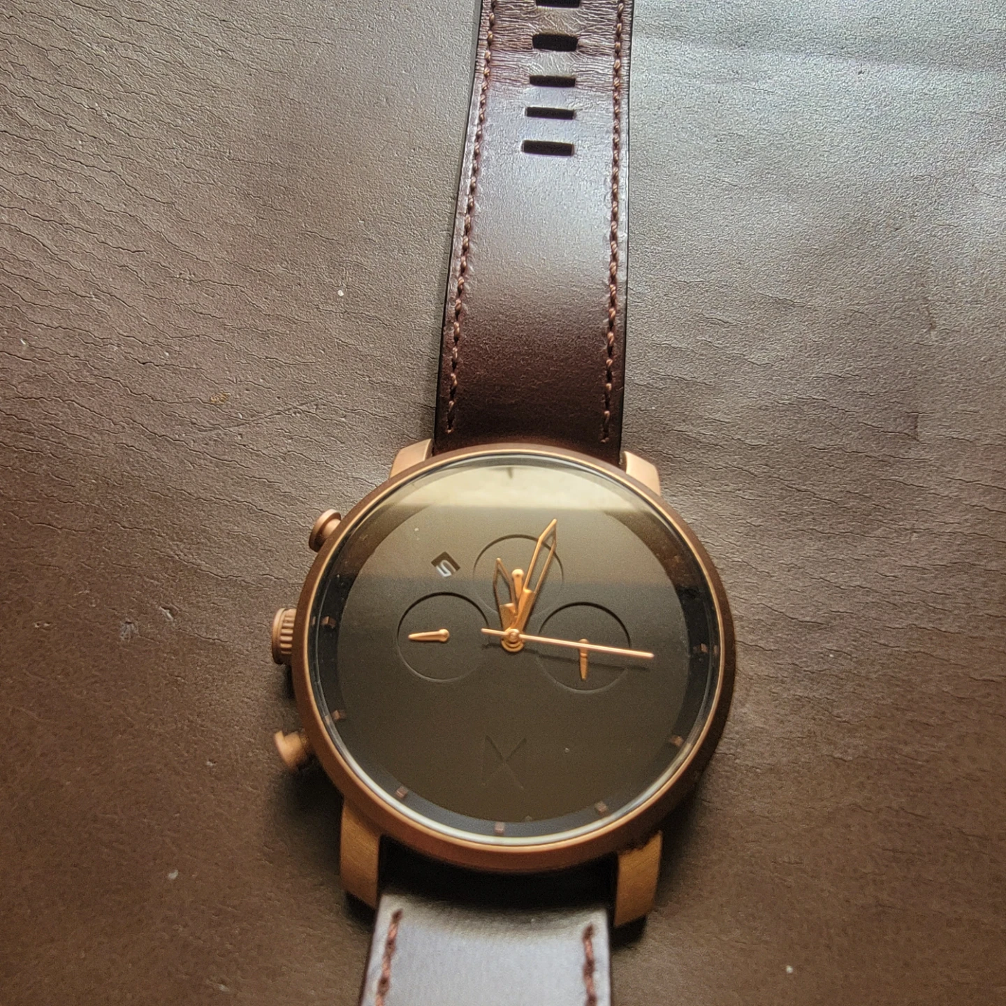 Men's Mvmt Watch Rose Gold/ Brown Leather Band - photo 3