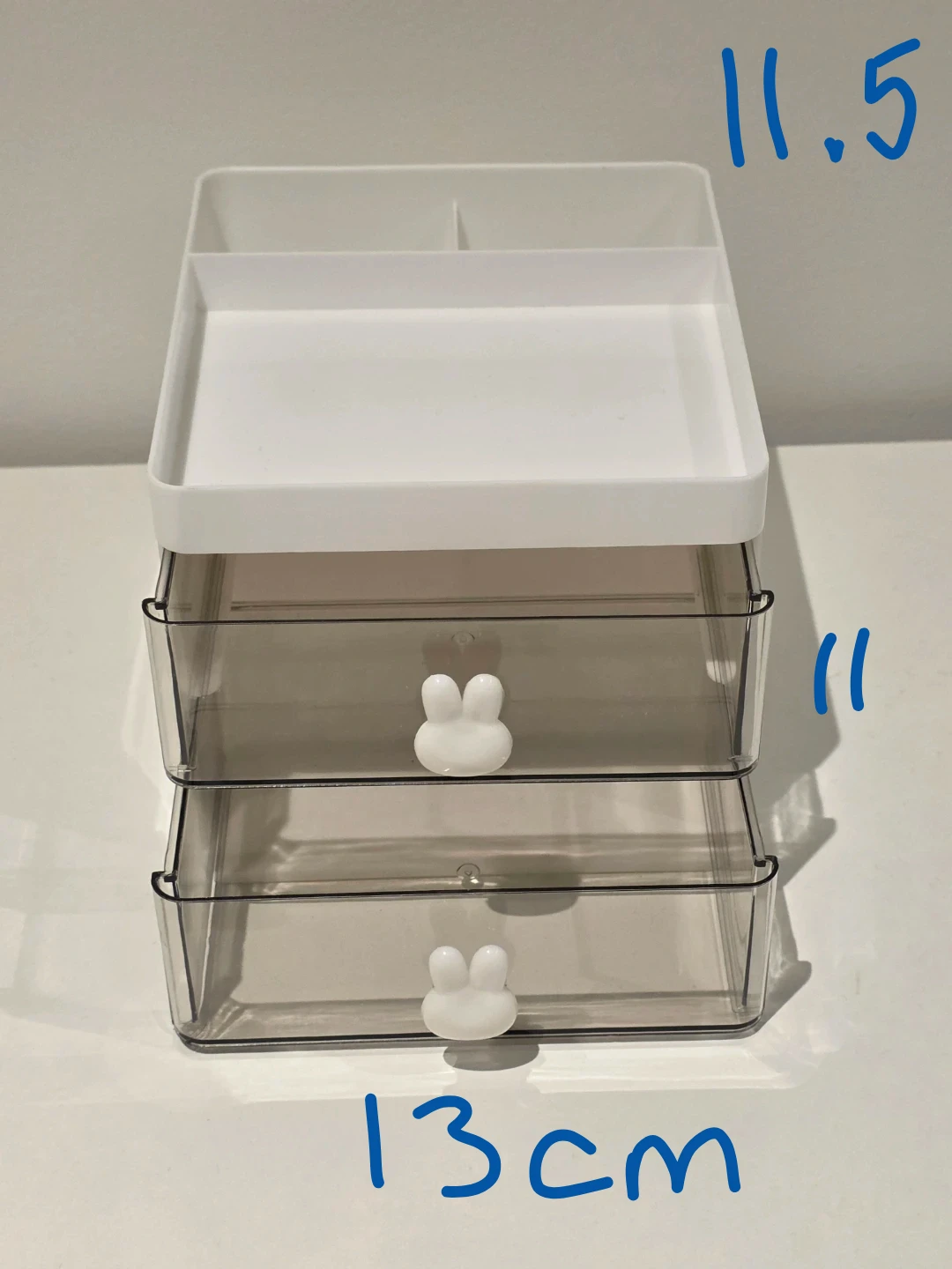 White Makeup Organizer with 2 Drawers