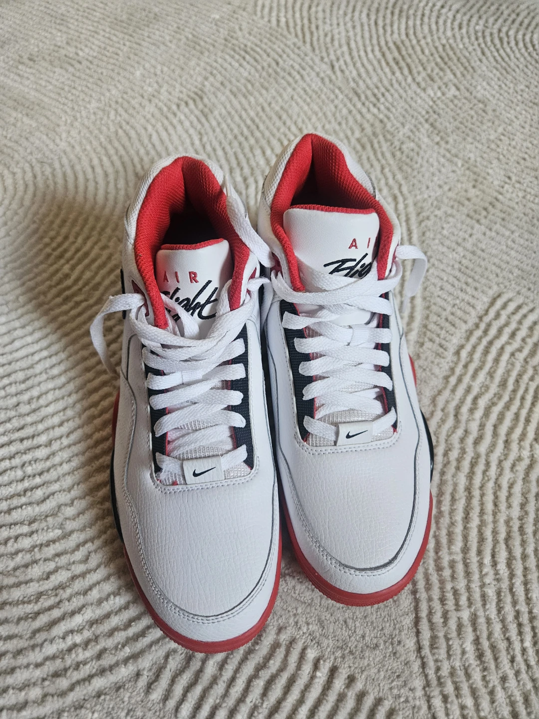 Nike Air Flight Mid Top Sneakers White/Red/Black - photo 2