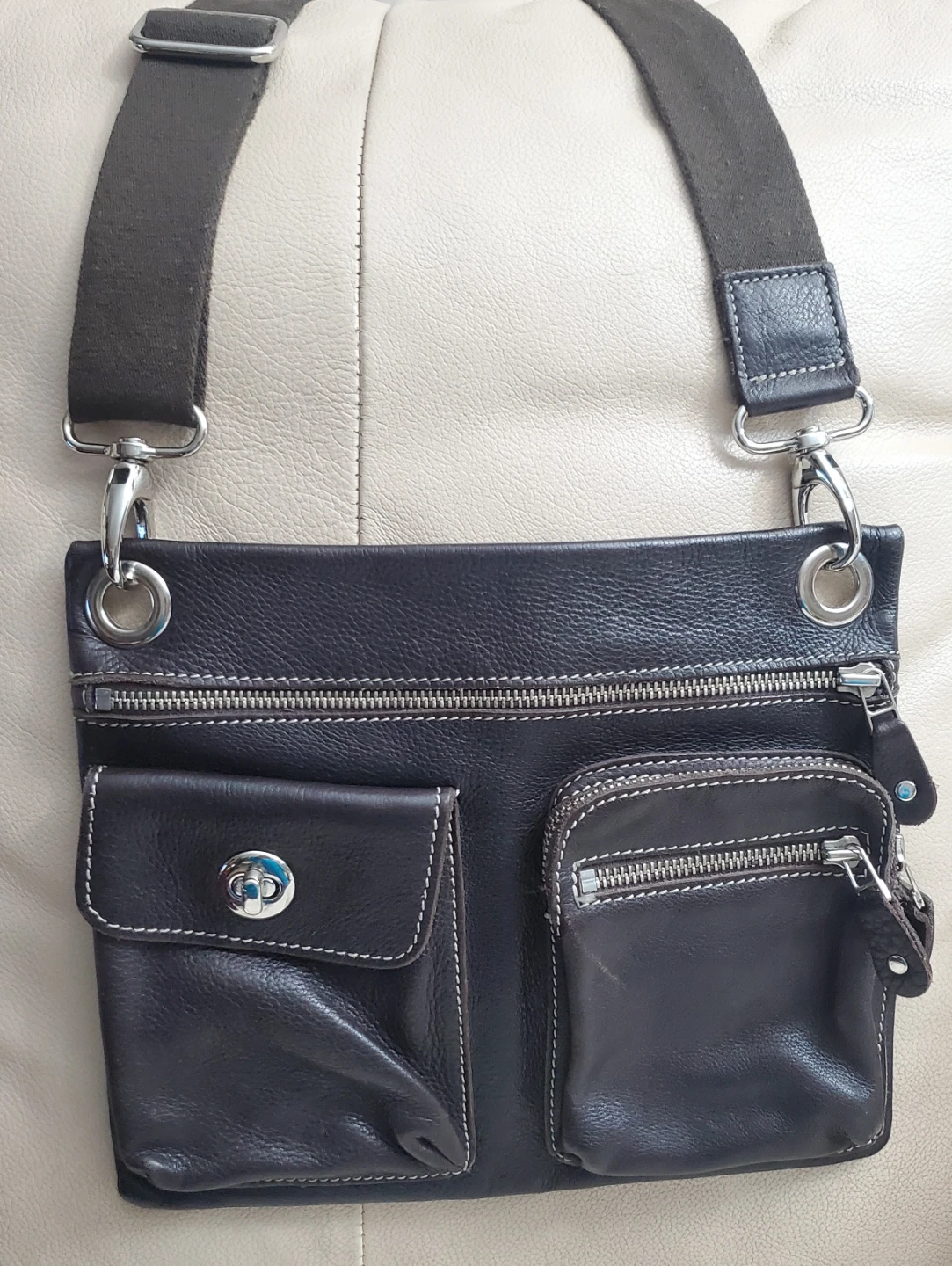 Roots Leather Crossbody Bag