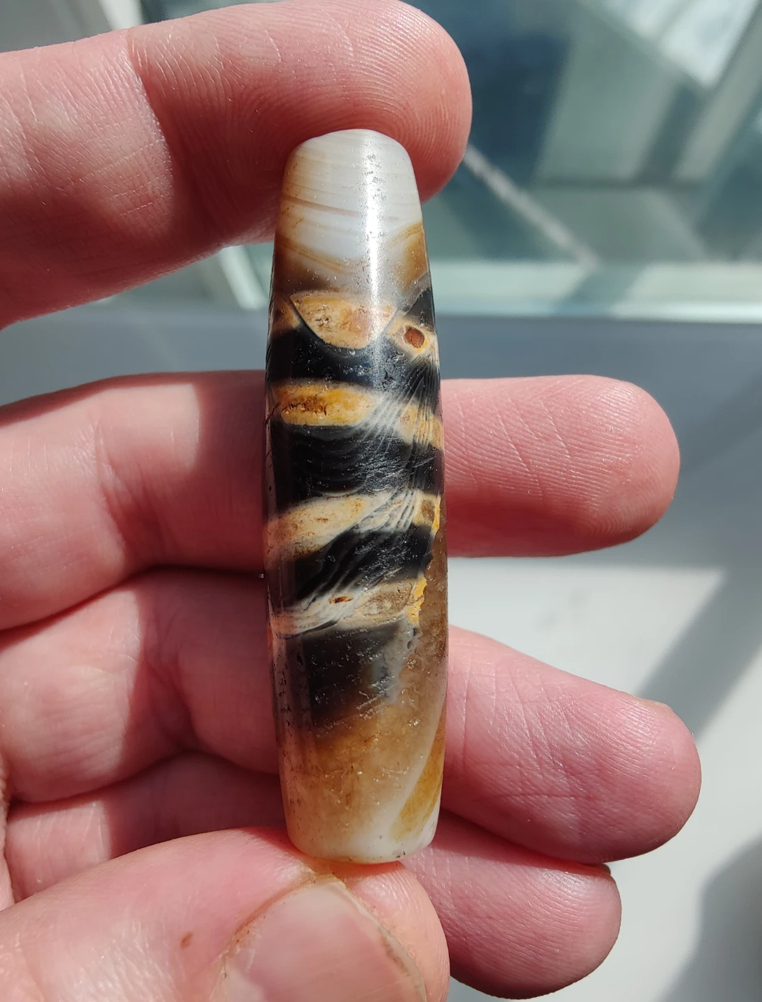 Tibetan Agate Dzi Bead Amulet