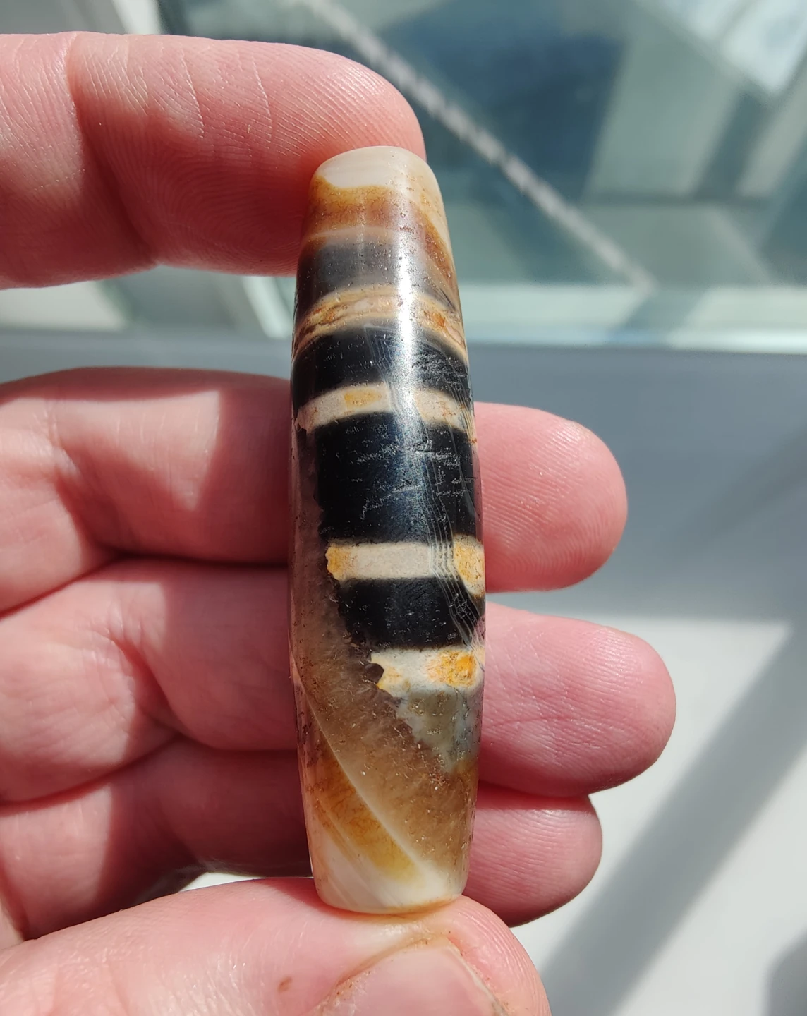 Tibetan Agate Dzi Bead Amulet - photo 3