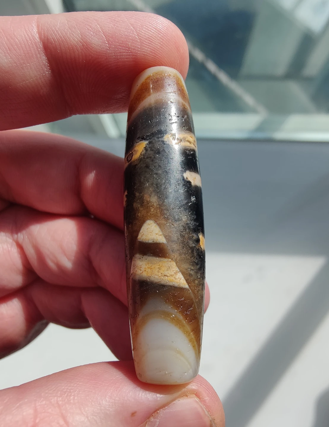 Tibetan Agate Dzi Bead Amulet - photo 4