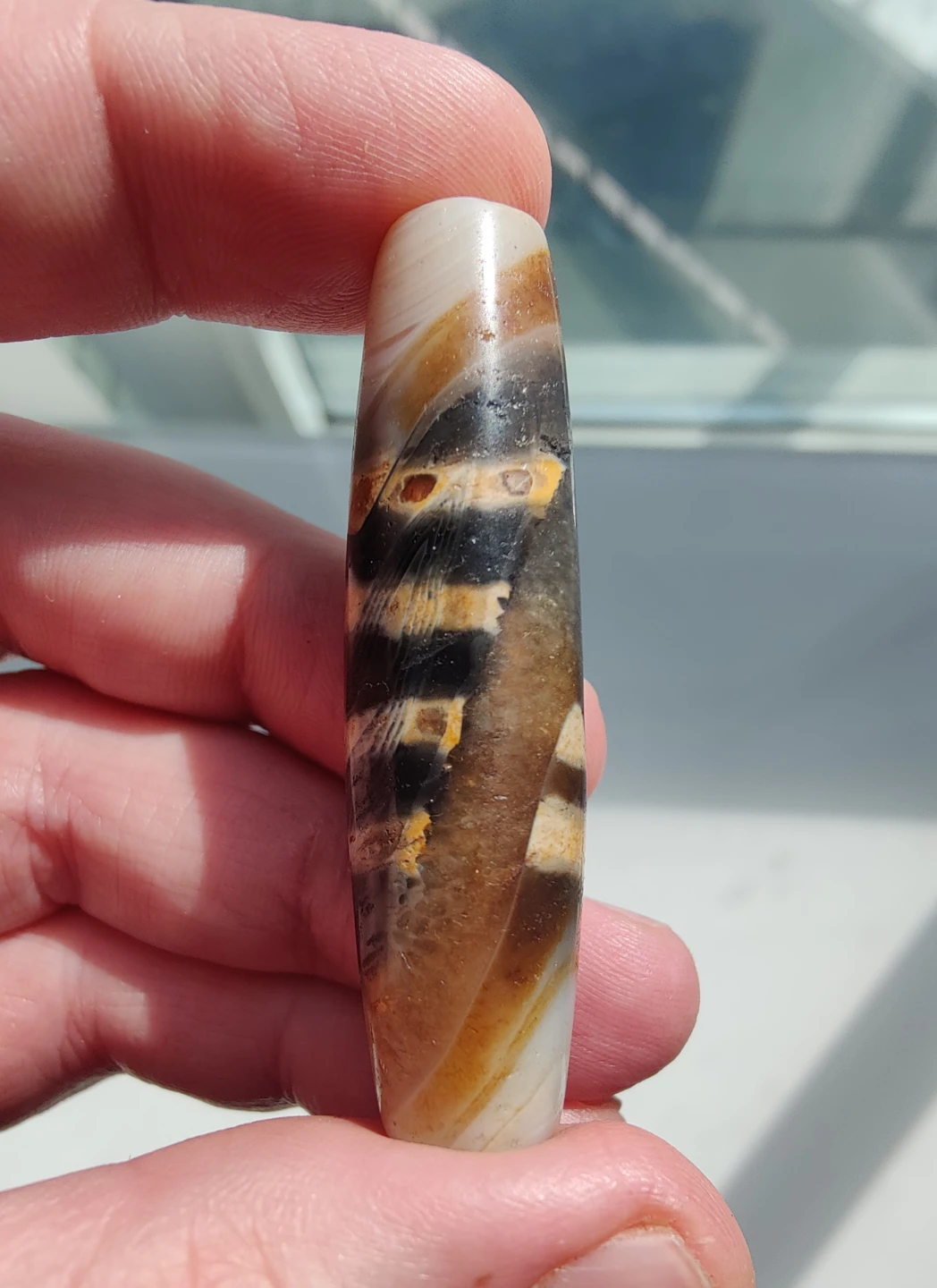Tibetan Agate Dzi Bead Amulet - photo 5
