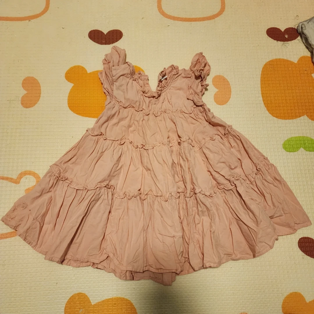 Pink Tiered toddler Dress - Size 90