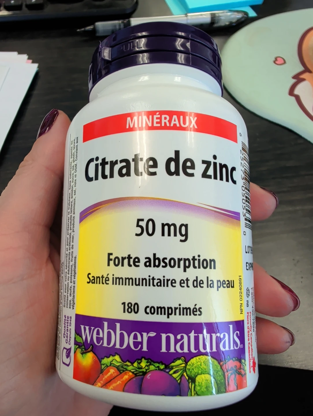Webber Naturals Zinc Citrate 50 mg - 180 Tablets