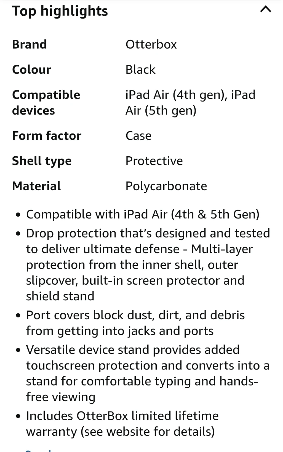 OtterBox Defender Series Case for iPad Air 4th/5th Gen - Black - photo 5