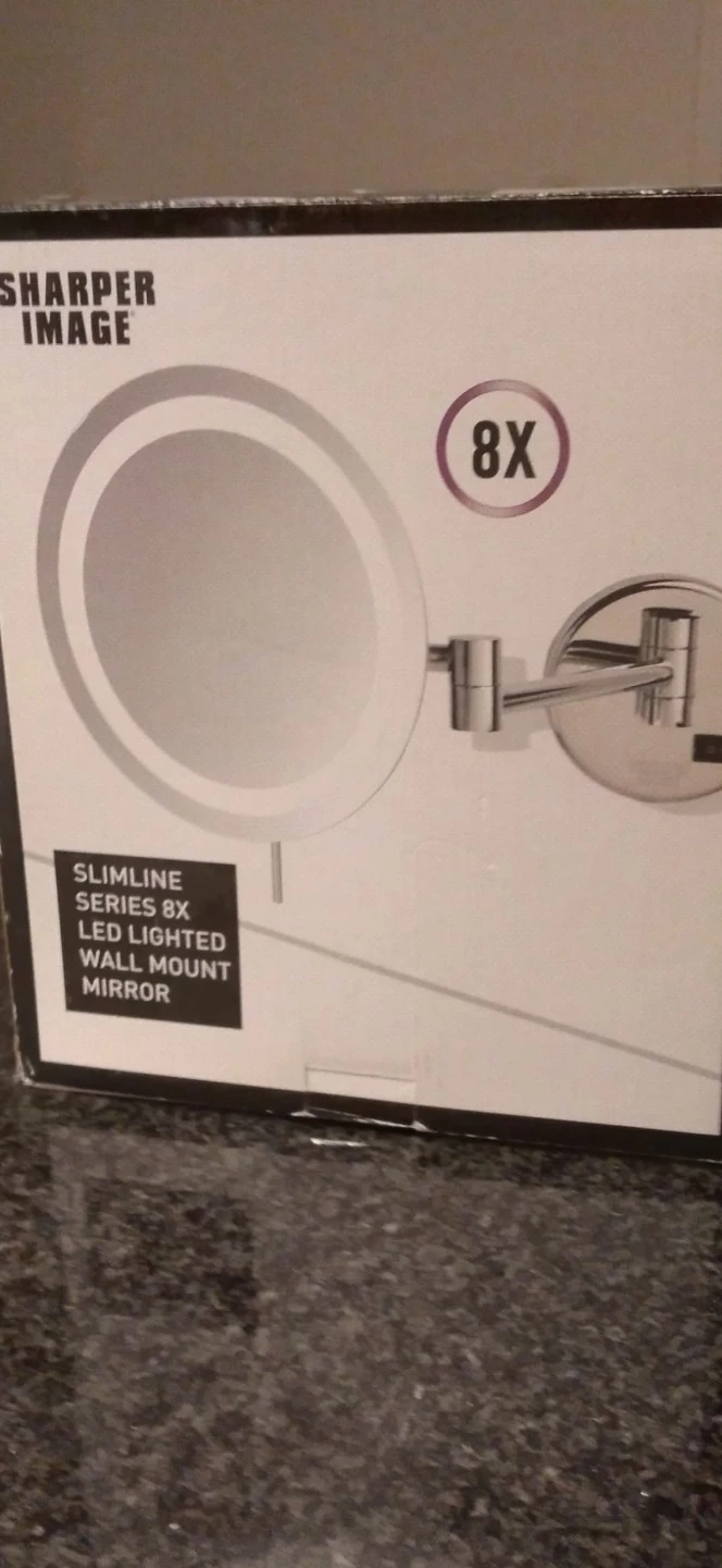 Sharper Image SlimLine Series 8X LED Lighted Wall Mount Mirror