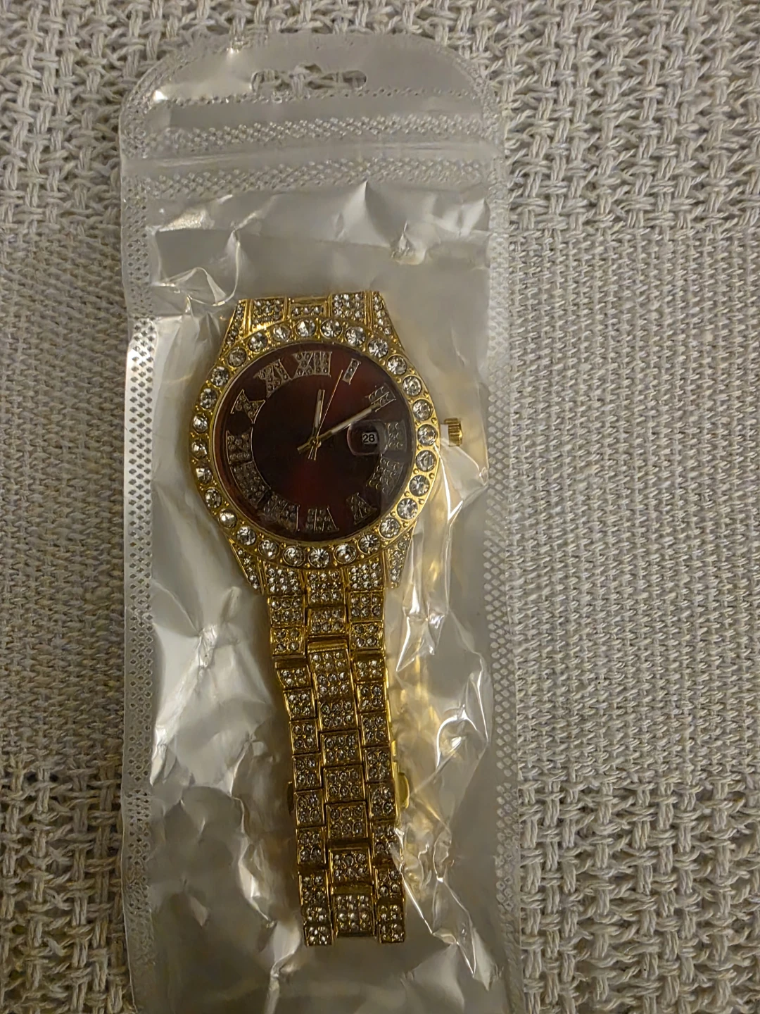 Gold Tone Diamond Accent Watch