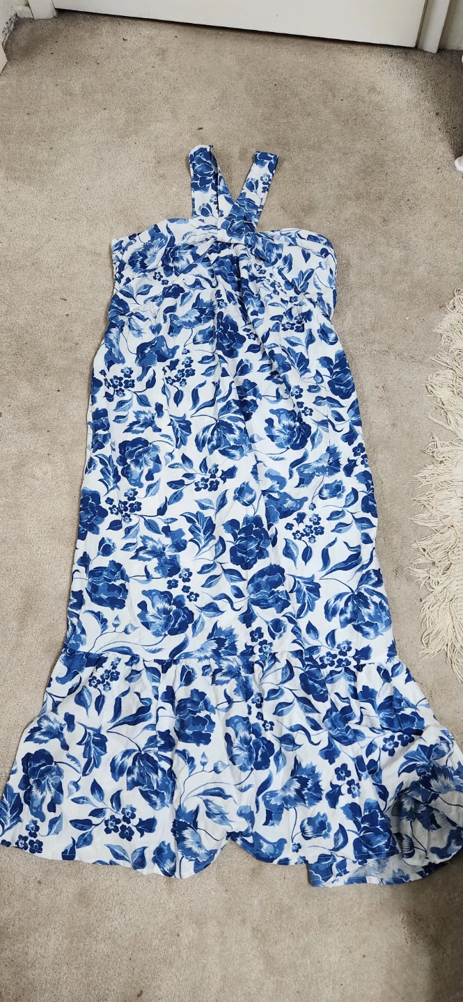 New Blue Floral Maxi Dress