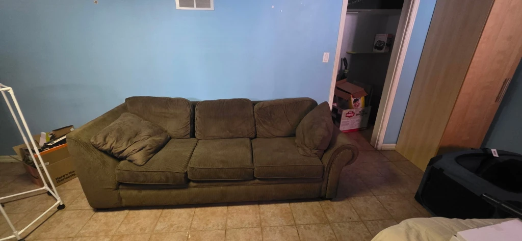 Olive Green Corduroy Sofa