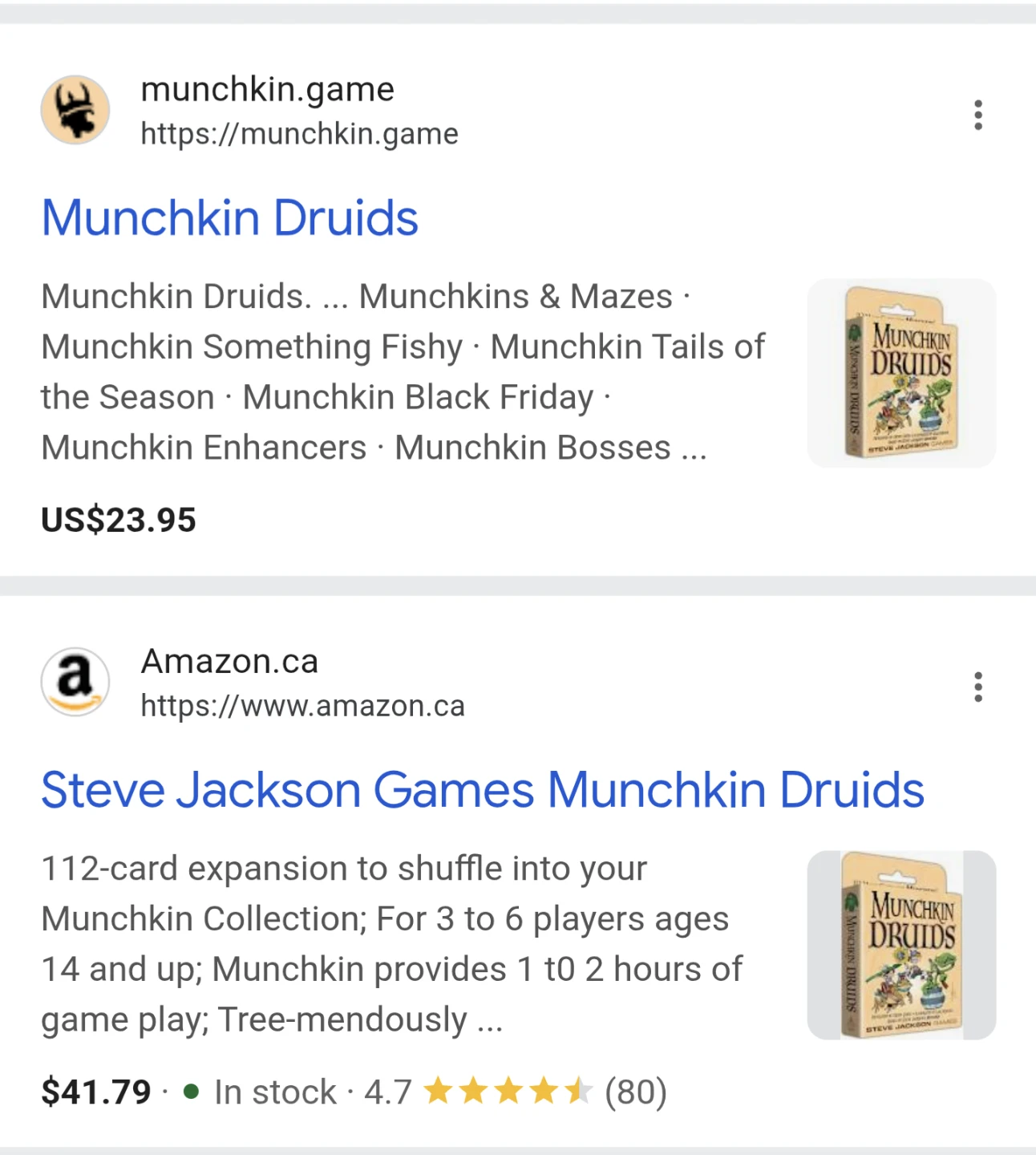 Munchkin Druids Card Game Expansion
